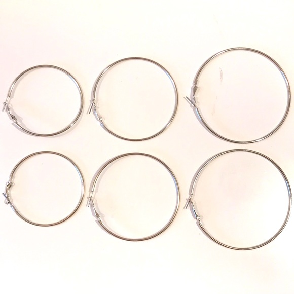 Brandy Melville Jewelry - 3/$15 3 Pairs Huge Hoop Earrings